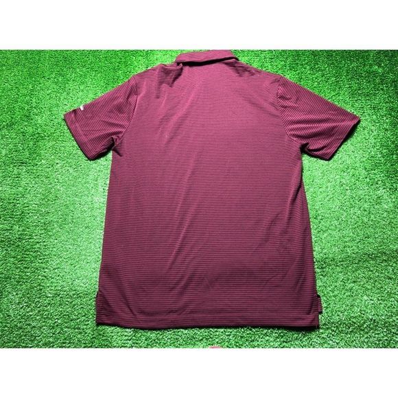 Columbia A&M Mens Maroon Striped Short Sleeve Polo Shirt Size Medium - Picture 9 of 10